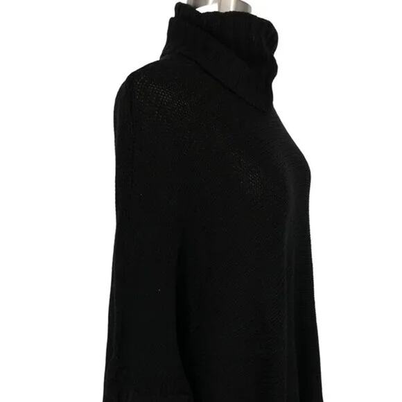 Cloth by Design Women's Turtleneck Poncho Sweater XS Extra Small Black NWT - Picture 4 of 7